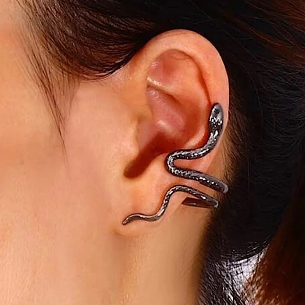 🔵𝟲𝟱%𝗢𝗙𝗙 𝗯𝘂𝗻𝗱𝗹𝗲𝘀 𝟯+🔵 NEW Gun Color Snake Ear Cuff Earring - Picture 7 of 11